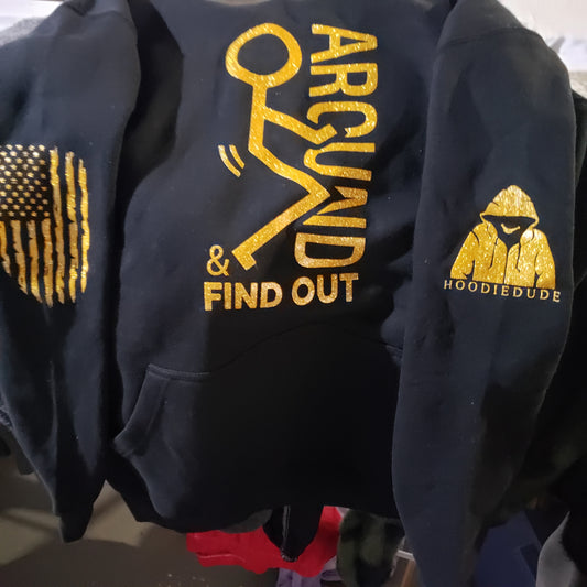 FAFO HOODIE GLITTER GOLD